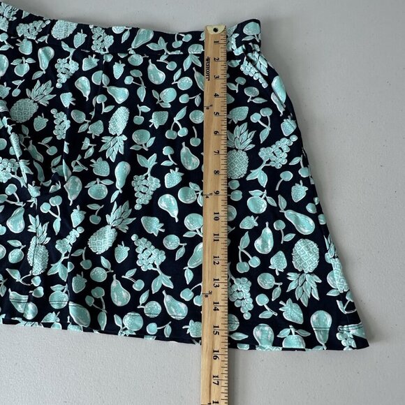 J Jill Wearever Shorts Size M Blue Fruit Print Pull On Pockets - Picture 8 of 11